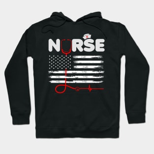 Patriotic Nurse American Flag 4th of July Hoodie